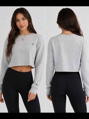 PINK VS Grey Cropped Crewneck XS 💗